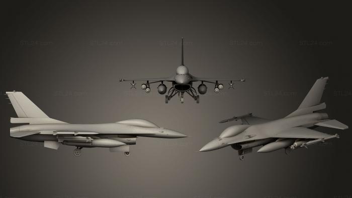 Автомобили и транспорт (Самолет F 16 Falcon, CARS_0148) 3D модель для ЧПУ станка